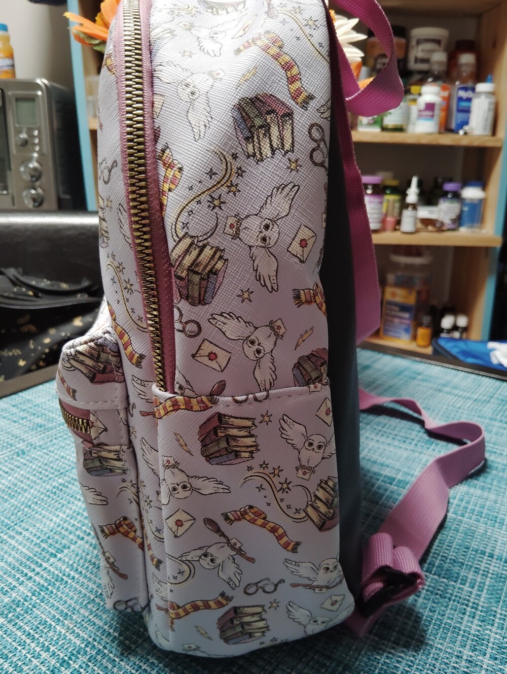 Harry Potter Backpack β Magical Wizard Print β Front Zip Pocket - Picture 2 of 7